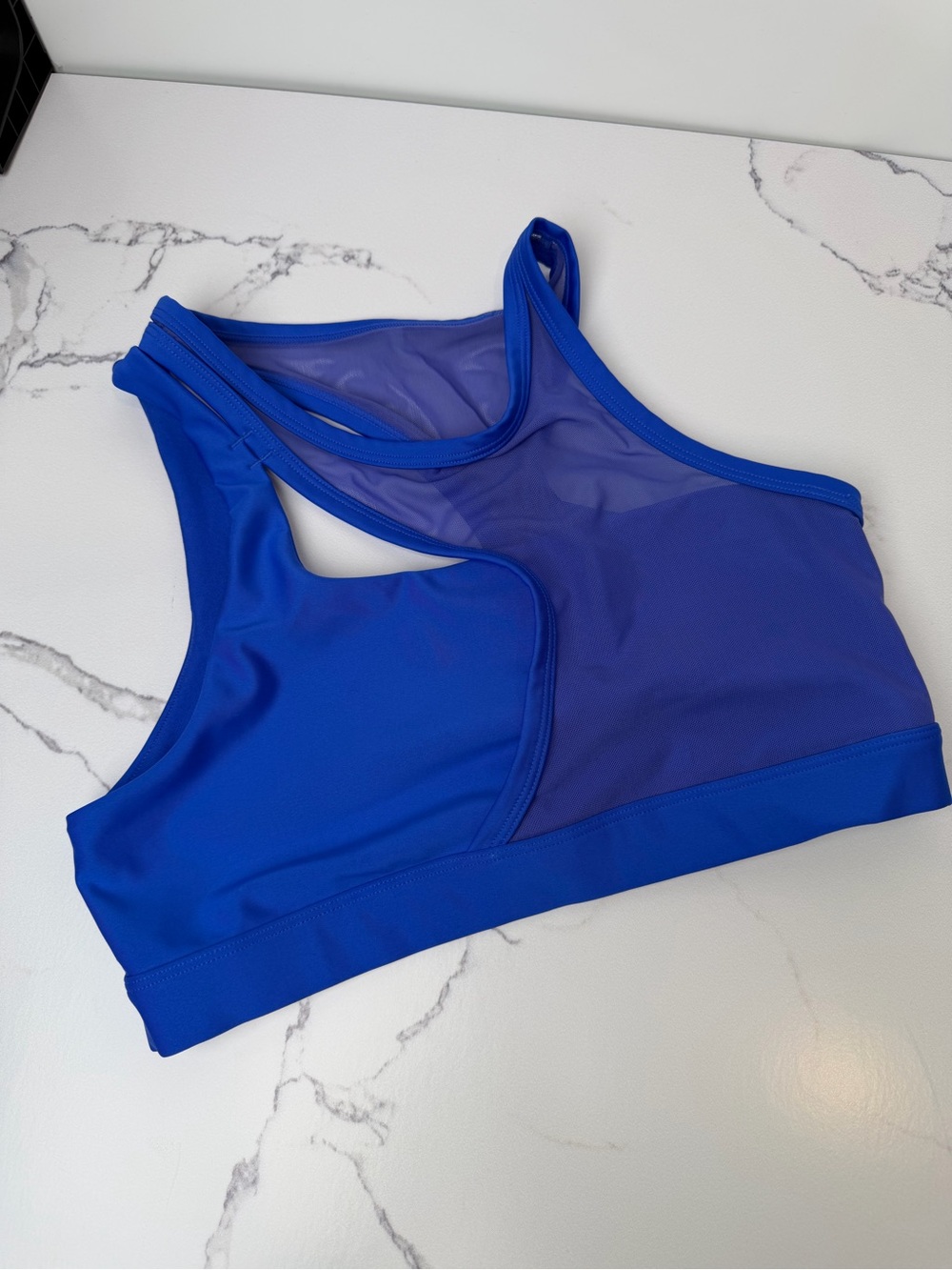 ALO Yoga Royal Blue Mesh Cutout Sports Bra